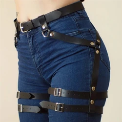 Women's PU Leather Sword Belt Waist Garter Handmade Body Bondage Sexy Leg Suspenders Restraints Belt BDSM Harness