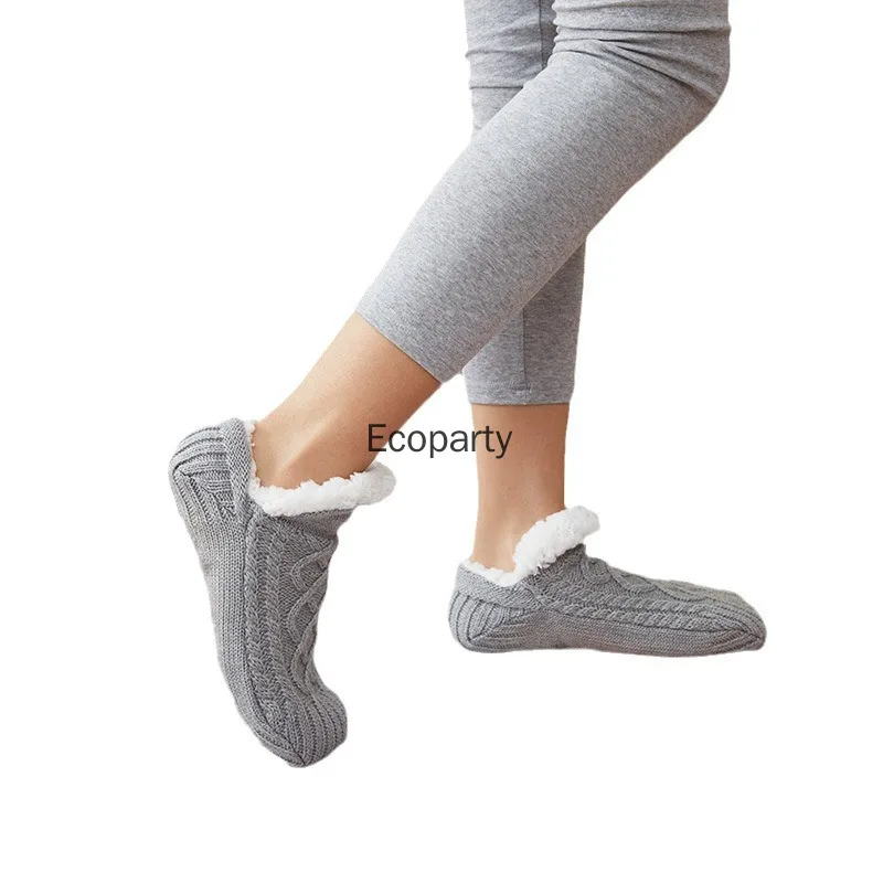 

newFloor Socks Sockliner Padded Thickened Autumn Winter Women Adult Bottom Dot Rubber Warm Indoor Home Socks Men Sockliner Shoes