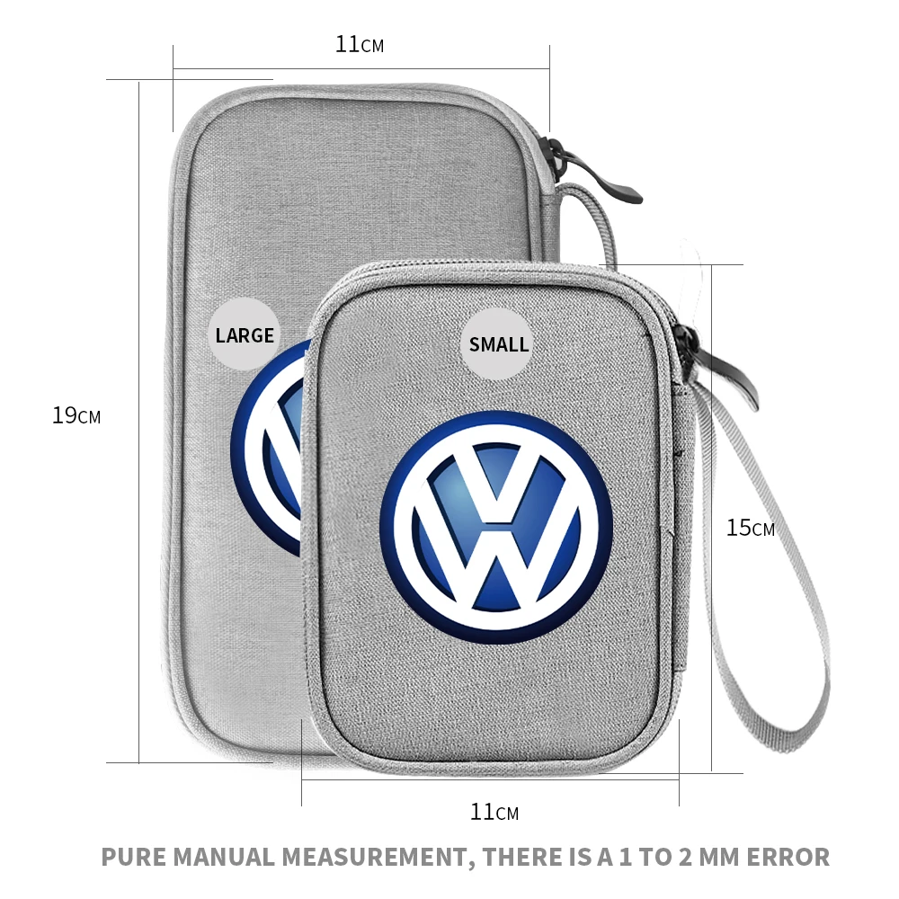 Portable Car Travel Storage Bag For Car Keys Drivers License Gadget Card Bag For Volkswagen VW Rline Golf Mk5 Tiguan Jetta Polo