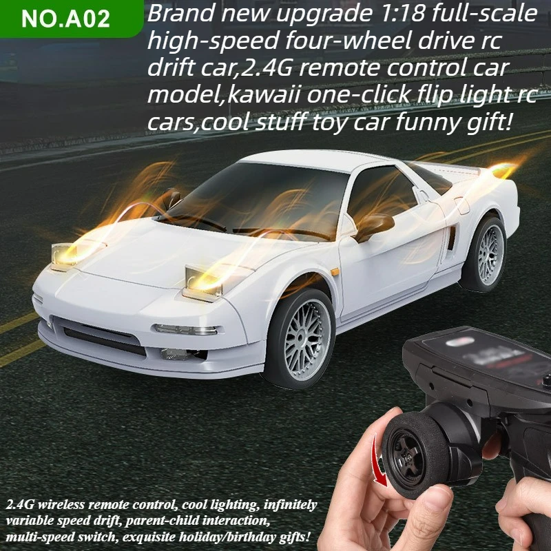 

Cool Stuff Toy Car Funny Gift-Hot 1:18 Full-scale High-speed 4WD Rc Cars,Kawaii One-click Flip Light Rc Drift Car,Toys for Kids