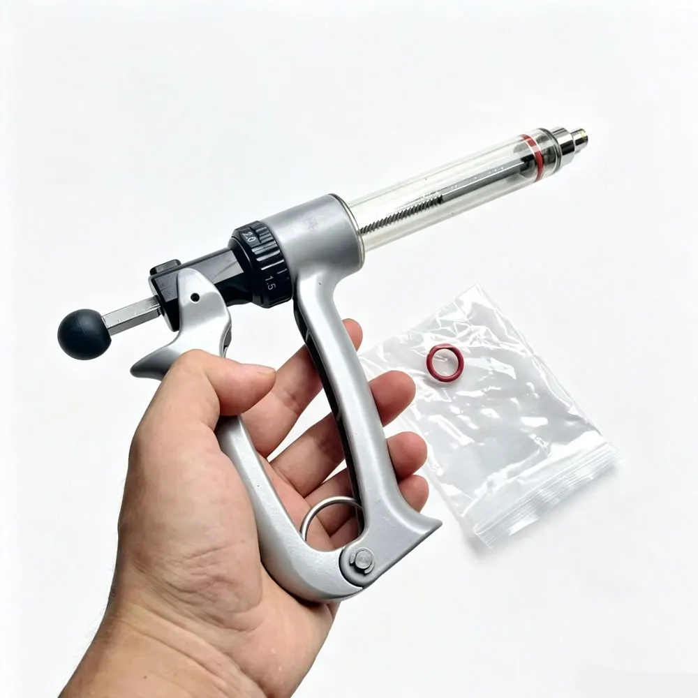 25/50ml Semiautomatic Continuous Syringe Veterinary Equipment Medicine Feeder Pig Cattle Sheep Adjustable Scale Vaccine Syringe