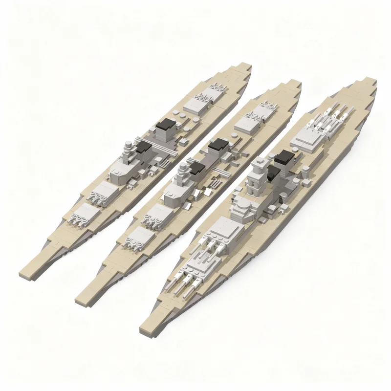 

1332pcs MOC 1 560 Scale German Premium Battleships Part 2 Boat Model Building Blocks Architecture Toys Christmas Gifts Education