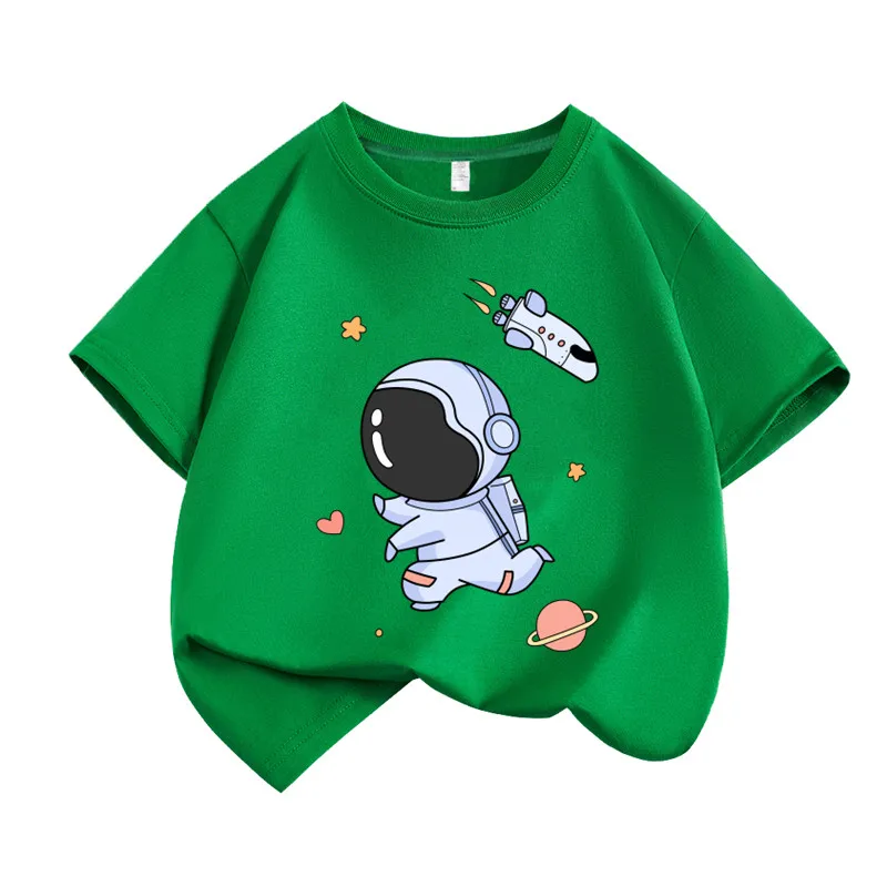 Astronaut Summer Short Sleeved Super Popular Student Class Uniform Parent-child Clothing Fashionable Children's Half Sleeves