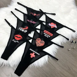 Custom Thongs Crystal Name Letter Women Sexy Underpants Erotic G-String Panties Personalized Underwear Girl Friend Hot wife Gift