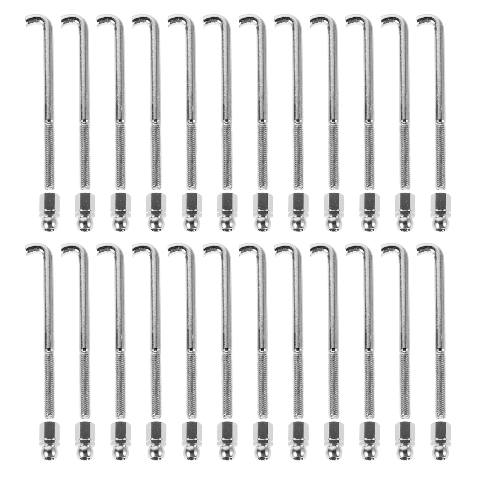 

48 PCS Banjo Hook Nut Guitar Bracket and Parts Accessories Silver Brackets