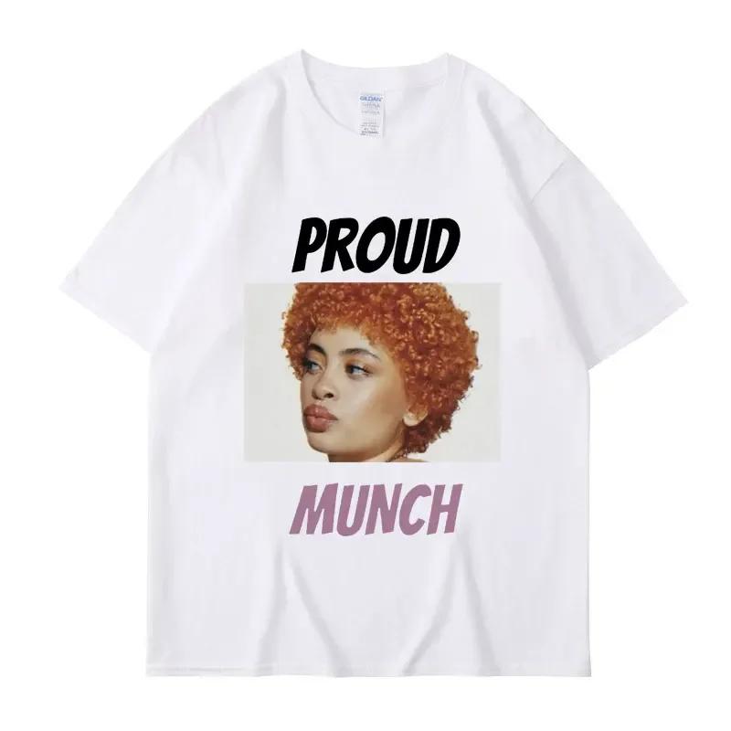 Rapper Ice Spice Funny Meme T Shirt Proud Munch Men Women Vintage Short Sleeve Fashion Hip Hop Casual Oversized Cotton T-shirts