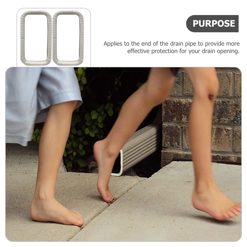 

2 Pcs Downwater Pipe Protection Cap Pet Home Downspout Mouth Cover Useful Rubber Rv Gutter End Child Garden
