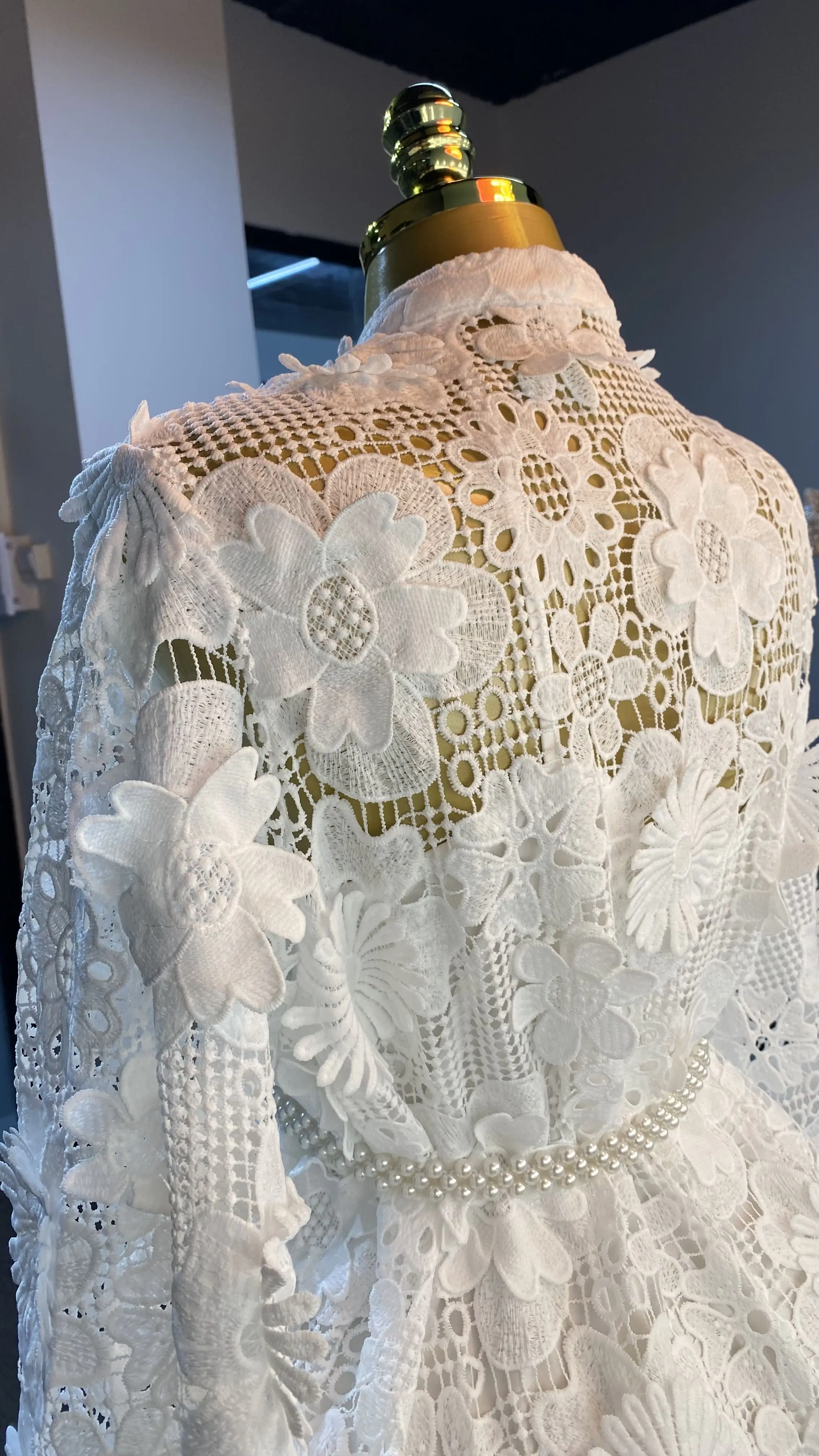 High-quality two-piece top and dress embroidered fabric ball gown-GZXX308