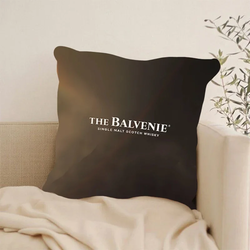

Funda de almohada cuadrada con logotipo de marca, ropa de cama cómoda para sofá, Balvenie Whiskey, moda, decoración del hogar