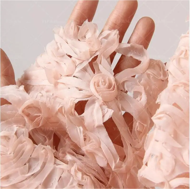 

Hollow Out Matte Layered Embroidered Fabric Unique Designer Sewing Fabric