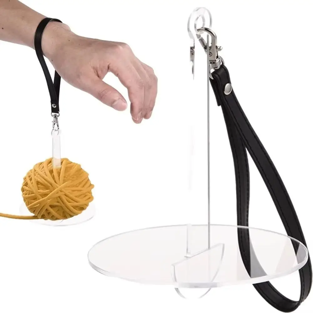 With Leather Wrist Strap Wrist Yarn Holder Acrylic Prevent Yarn Tangling Yarn Minder Durable High Quality Yarn Ball Holder