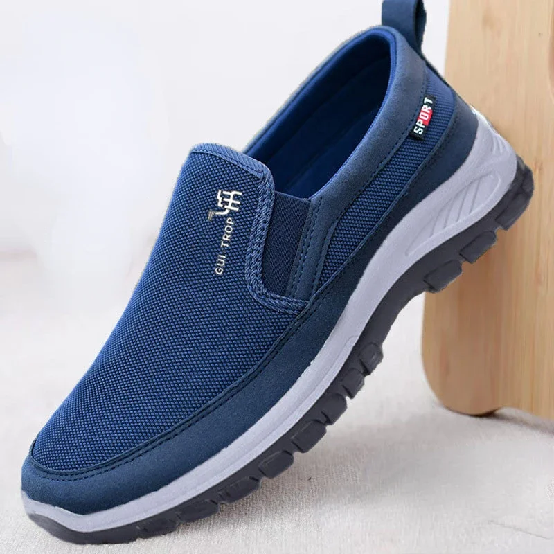 Men\'s Canvas Shoes Breathable Soft Bottom Non -Slip Casual Shoes Durable Comfortable Slip-On Walking Male Vulcanized Shoes Tenis