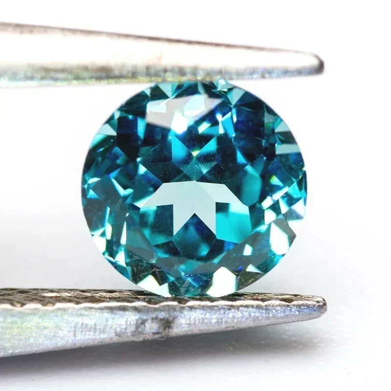 

Lab Grown Paraiba Round Shape 100 Faceted Cut Lab Grown Gemstone for Jewelry Making Materials Selectable AGL Certificate