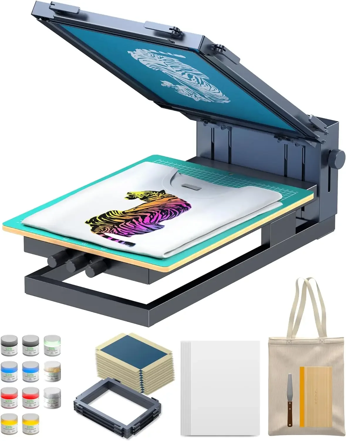 

Screen Printing Machine Multi-Color Kit, Screen Printing Kit with Pre-Coated Screen, Revolutionary Screen Printing Solution,