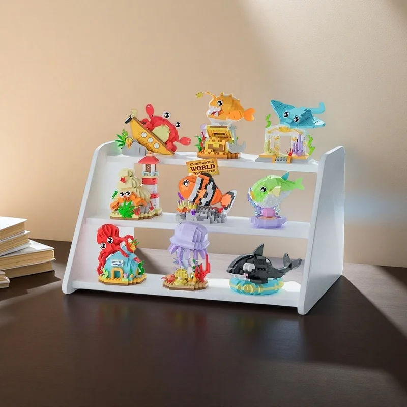 100+ PCS Nine Ocean World Animal Building Block Toys, Home Decoration and Assembly Game, Add Color to Life (No Box)