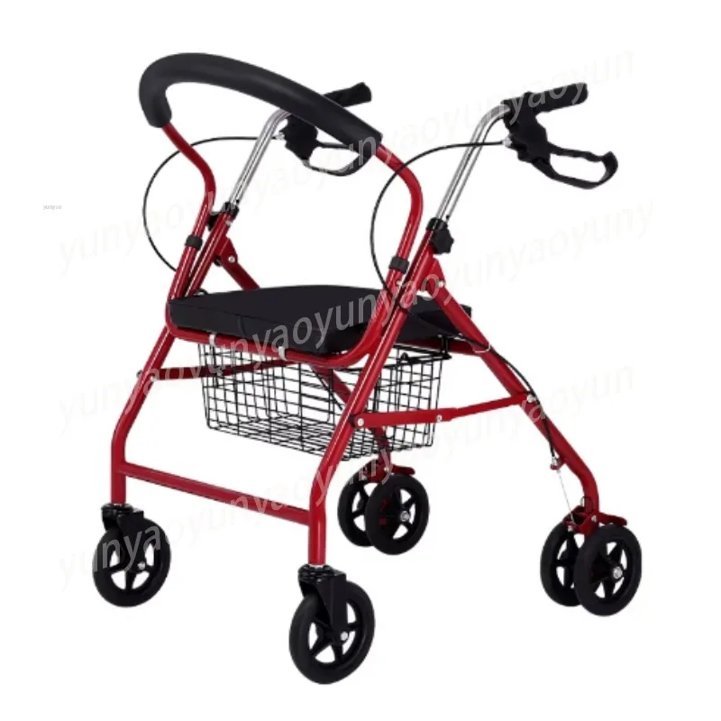 

Тележка-коляска для пожилых людей с сиденьем, складная, для покупок и передвижения, с функцией вспомогательного ходунка, для использования в заводских условиях