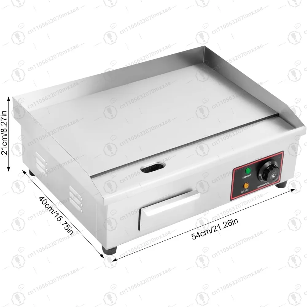 شواية تجارية من الدرجة الاحترافية مقاس 21.5 بوصة، شواية مسطحة من الفولاذ المقاوم للصدأ بقدرة 3000 وات مع تحكم دقيق في درجة الحرارة #6