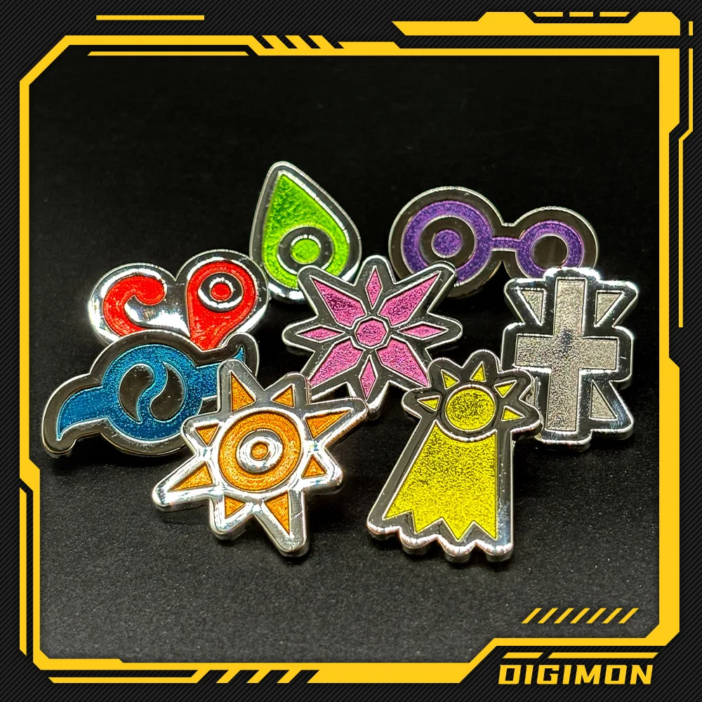 Digimon Adventure Tag and Crest Digivice Emblem Metal Pins Digital Monster Badges Evolution Brooches Taichi Yagami Collection