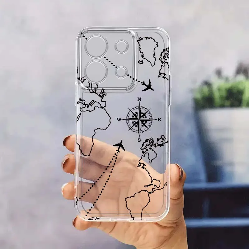 

Creative Line Plane For Xiaomi Redmi 10 11 K30 K40 K50 K60 K70 Pro Prime Plus Ultra Zoom 5G TPU Transparent Phone Case