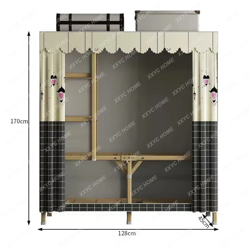 Simple Folding Free Installation Cloth Wardrobe Household Zipper Oxford Cloth Storage Cabinet Waterproof Home Accessories