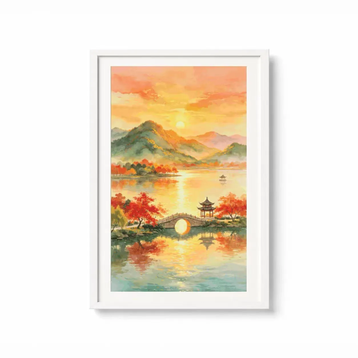 

ZZ8722 Autumn River Evening Light 14CT 16CT 18CT Stamped Cross Stitch DIY Set Pattern Kit Needlework Embroidery 154 Colors