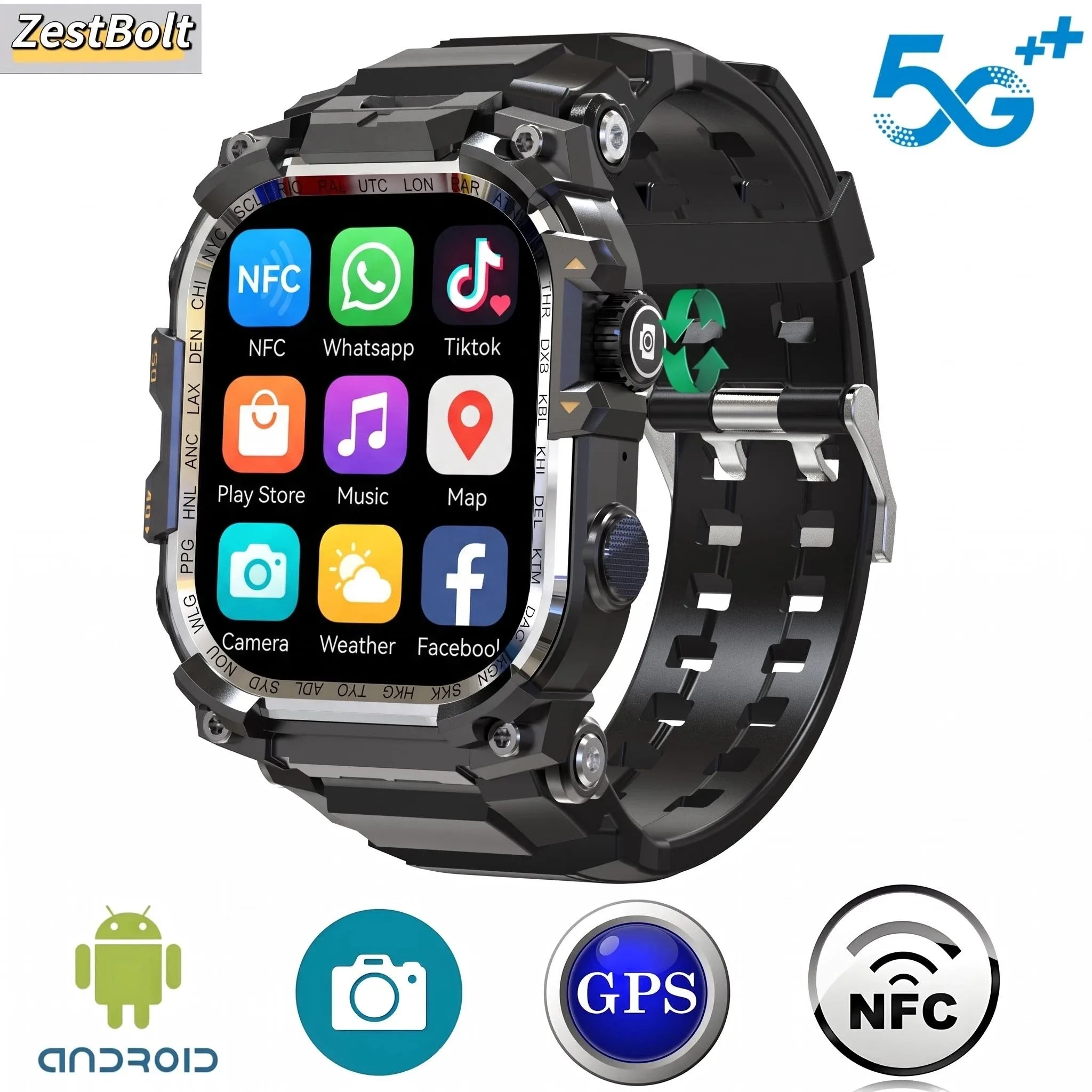 32GB+256GB 5G Cellular Version Smart Watch Men GPS 32G RAM/256G ROM Rotary Camera 4G SIM Card WIFI Wireless Fast Internet Access