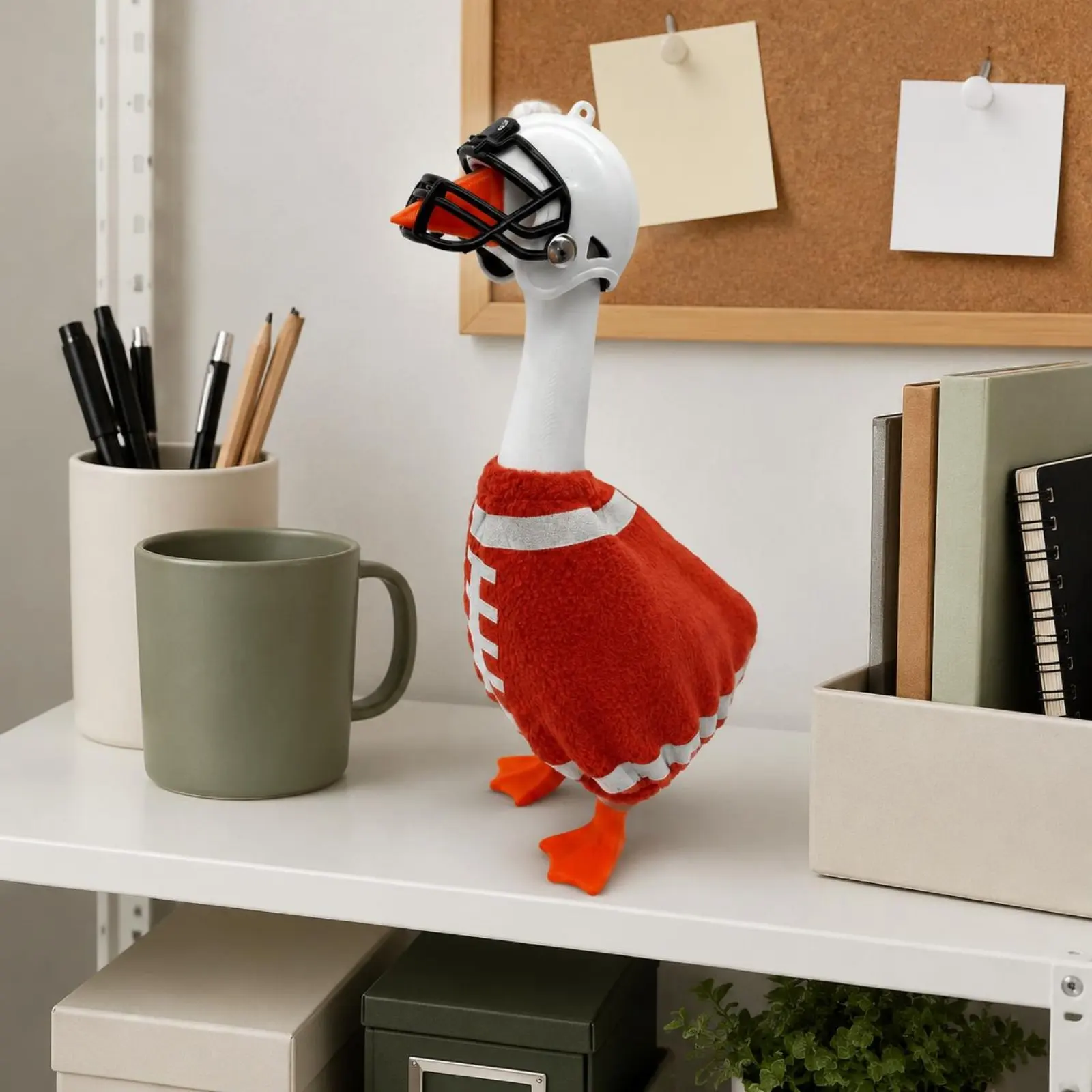 Football Goose Costume Face Grille Goose Figurine Costume Lace-Print Sports Theme