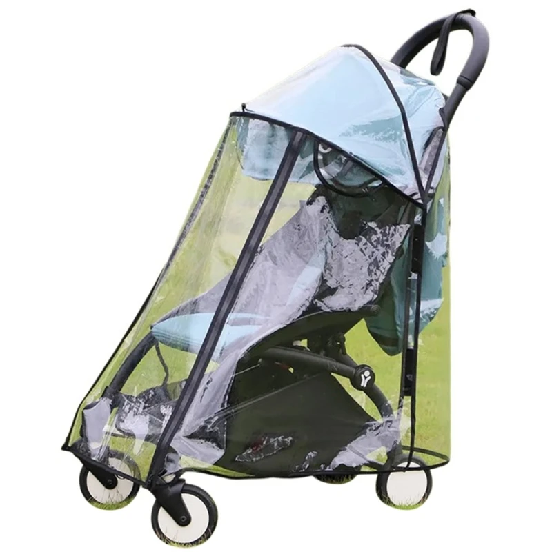 Universal Baby Strollers Rain Protector Case Clear EVA Protections Sleeve Cover Soft & Breathable Pushchair