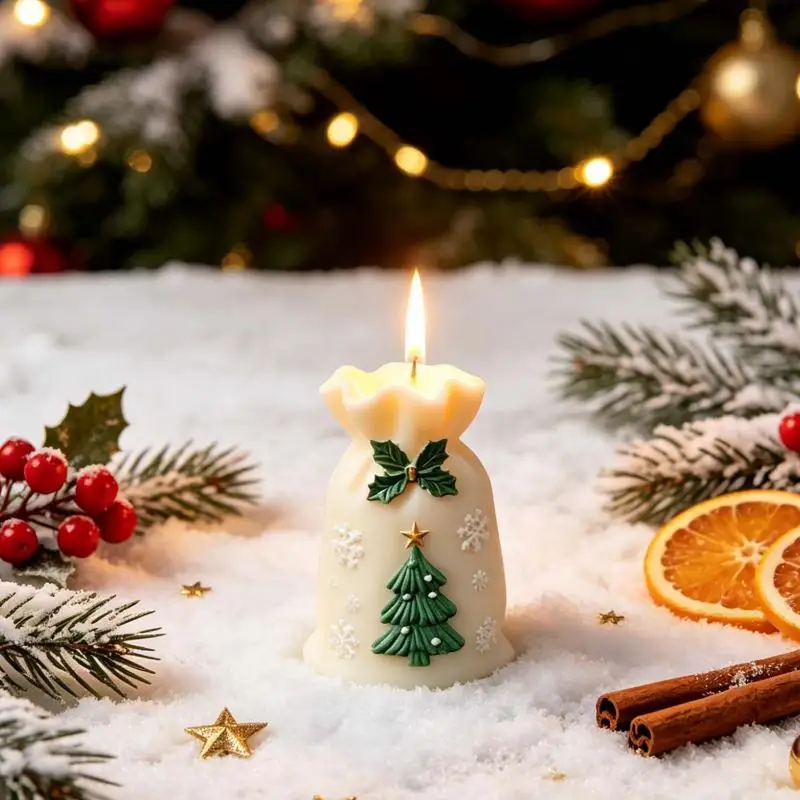 Wiederverwendbare Weihnachtssack-Silikonform, leicht zu entformendes Design für DIY-Kerzen-Hängedekoration, Weihnachtsfest- und Heimkunst-Bastelwerkzeuge – Detail 7
