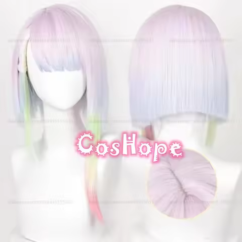 Lucy Cosplay Wig 45cm Short Wig Mixed Color Wigs Cosplay Anime Cosplay Wigs Heat Resistant Synthetic Wigs