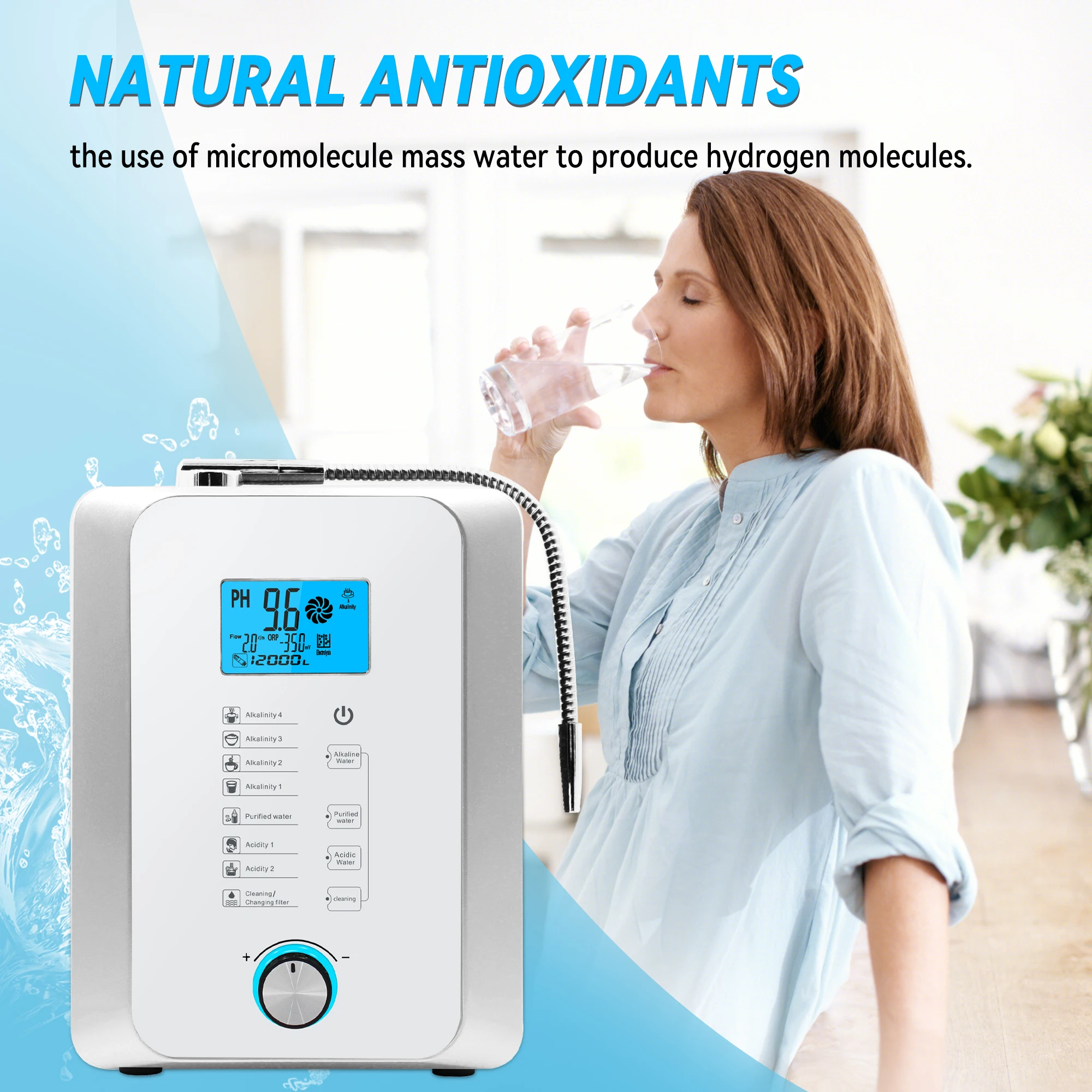 

Alkaline Water Machine PH Water Device Alkaline Water Dispenser 5/7/11 Plate Platinum Coating Alkaline Acid Water Ionizer