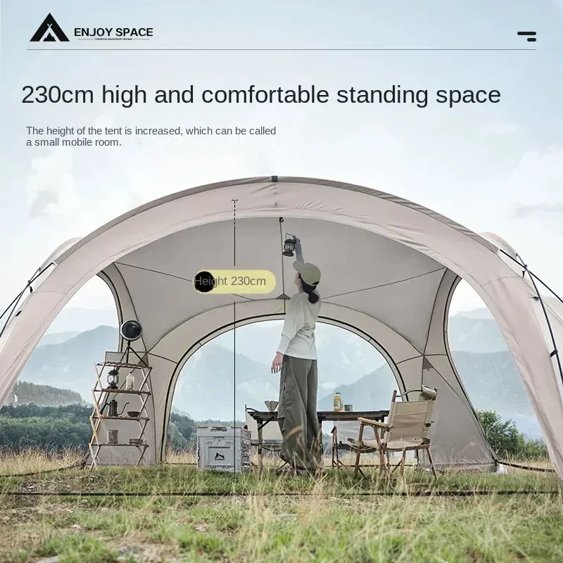 New 8-10 People Round Dome Tent Large Outdoor Luxury Camping Tent Family Travel Picnic Park Shade Fishing Tent Garden Supplies