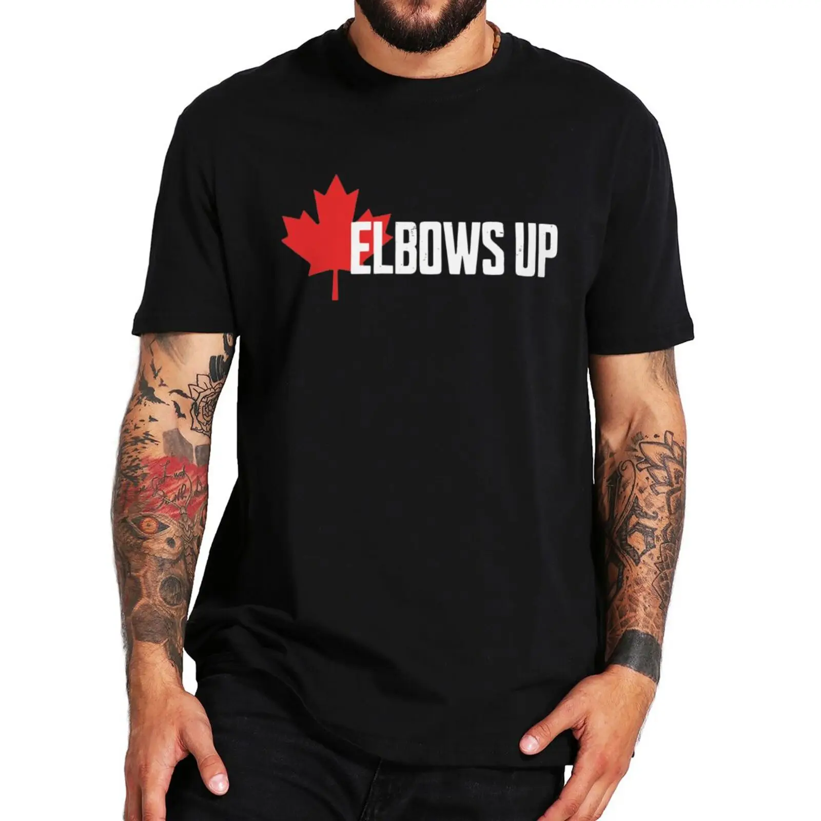 Elbows Up Canada T Shirt Retro Free Proud Canadian Gift T-shirt For Men Women 100% Cotton Soft Unisex Tee Tops EU Size