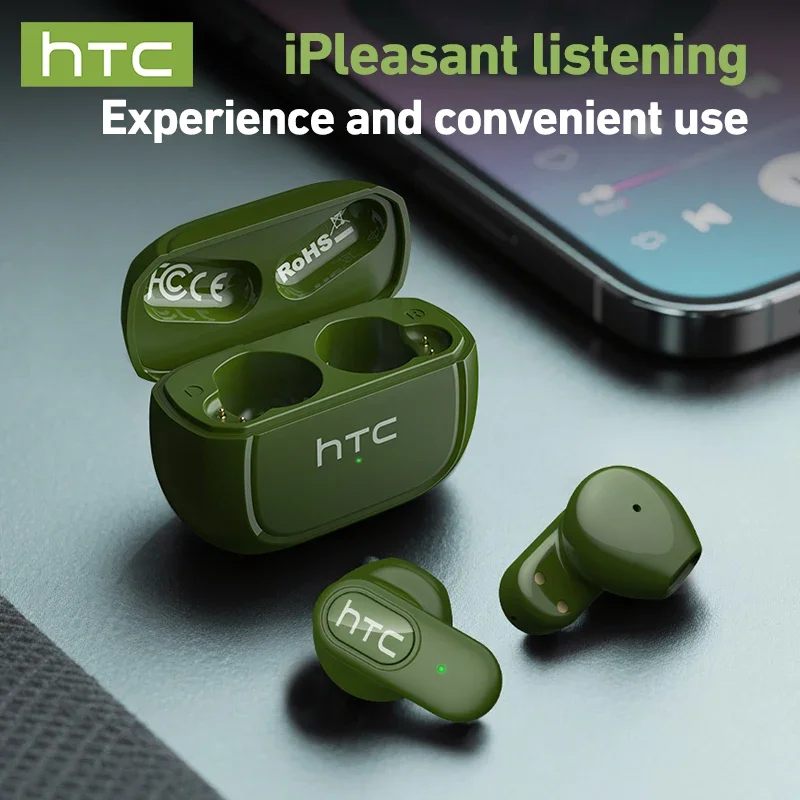 HTC NE51 Bluetooth V6.0 Earphone AI Translation Earbuds Noise Reduction Wireless Headphones HD Long-Life Bluetooth Earphones
