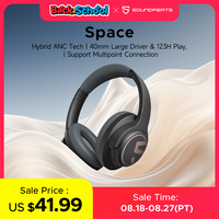 SoundPEATS Space Headphones Bluetooth 5.3 Hybrid Active Noise Cancelling Wireless Headphone,123H Play,Mic,Multipoint Connection