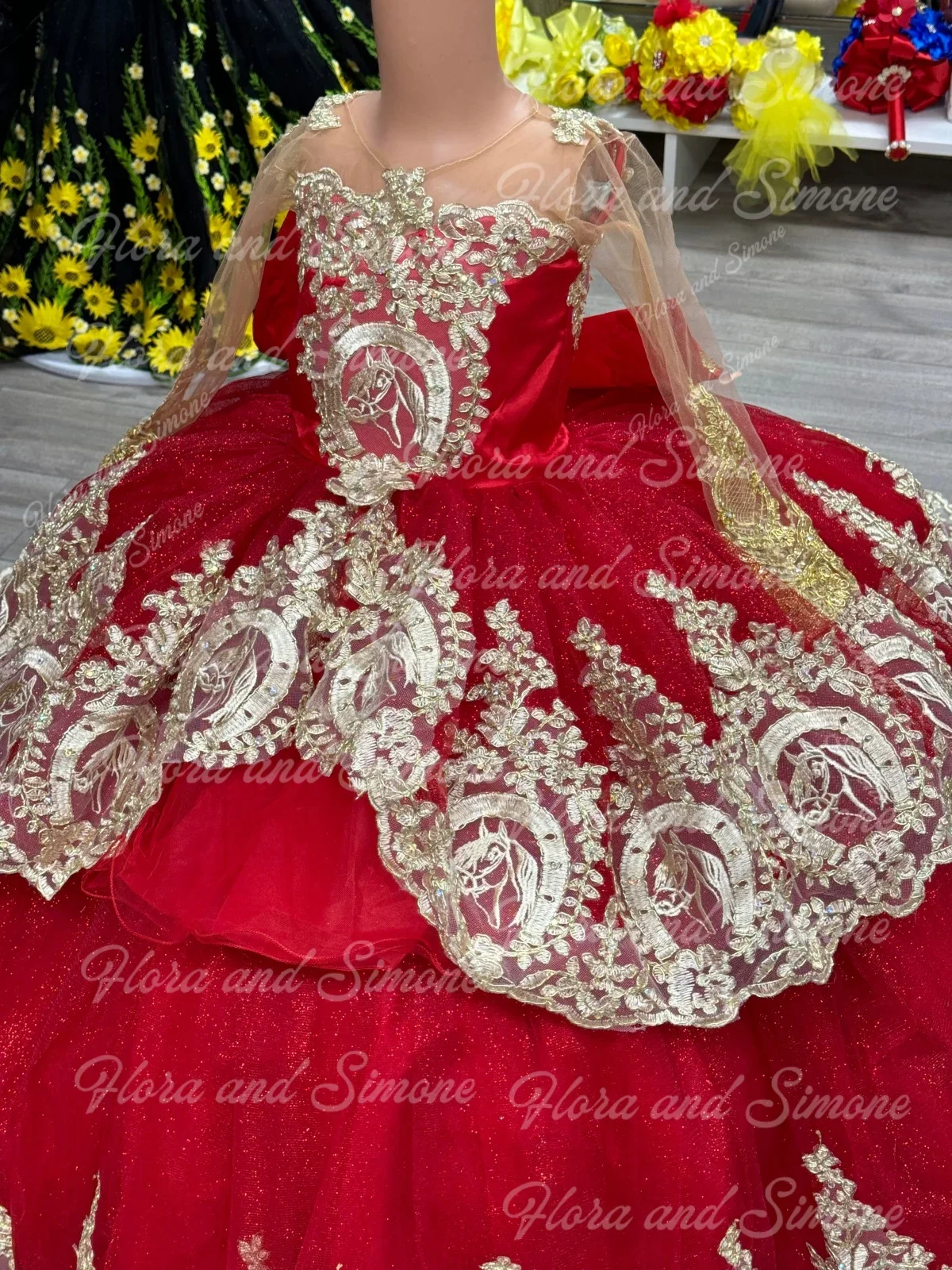 Robes de demoiselle d'honneur pour cérémonies de mariage, avec des Appliques dorées, sans manches, longueur au sol, pour fêtes d'anniversaire pour enfants, séance Photo personnalisée