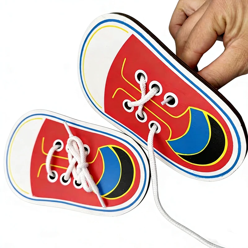 Shoe Tying Practice for Kids Boys Girls Learn to Tie a Shoes Travel Fun Montessori Educational Busy Board Basic Life Skills