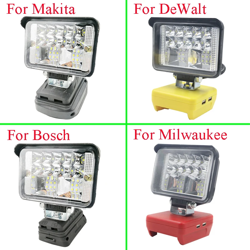 

3 Inch Car LED Work Lights Torch Camping Lamp For Makita For DeWalt For Bosch For Milwauke Lomvum Zhipu Jingmi Li-ion Battery