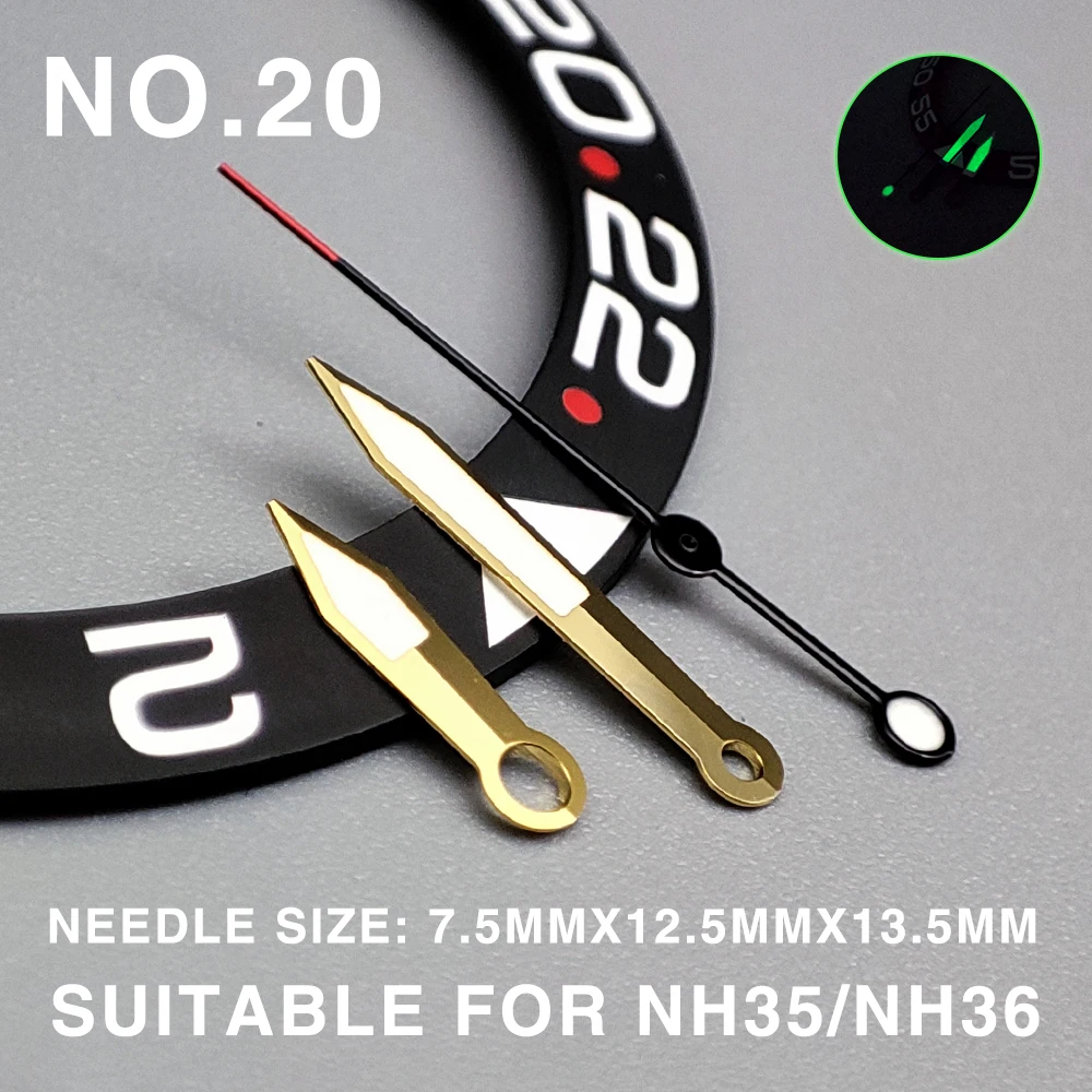 NH35 Watch Hands Green Luminous Watch Needle Modified Watch Accessories for SKX007 NH35/NH36/4R Movement