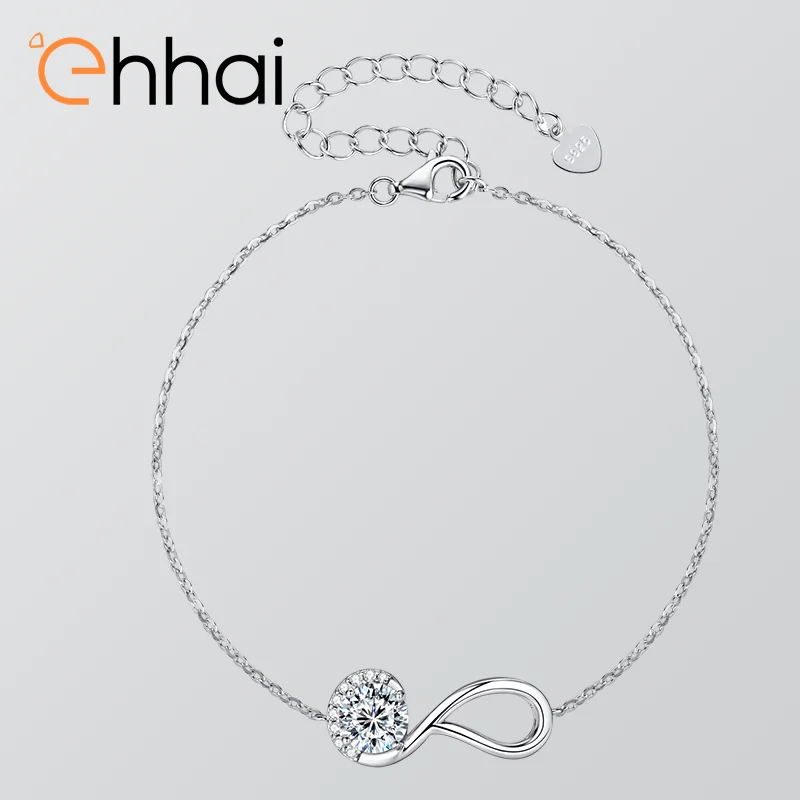 

Ehhai GRA Certified 1CT Round Moissanite Bracelet for Women S925 Sterling Silver Chains for Wedding Fine Jewelry Gifts Pulseras