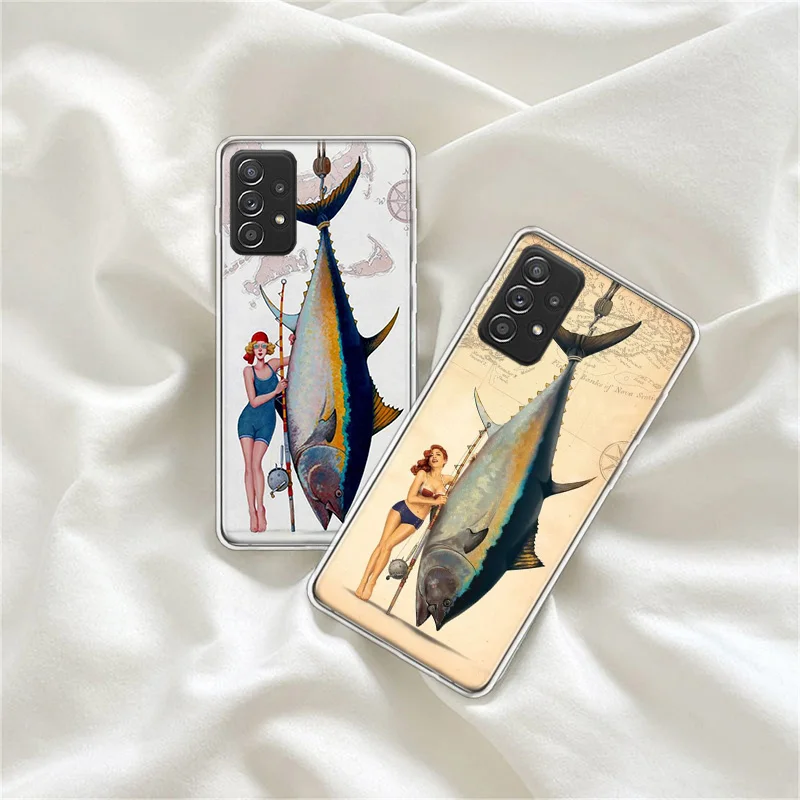 Ocean Sports Fishing for Tuna Phone Case For Samsung S25 Ultra S8 S10 A01 A02S A03S A04S A05S A55 A35 A25 A15 Galaxy J8 J6 J4 A8