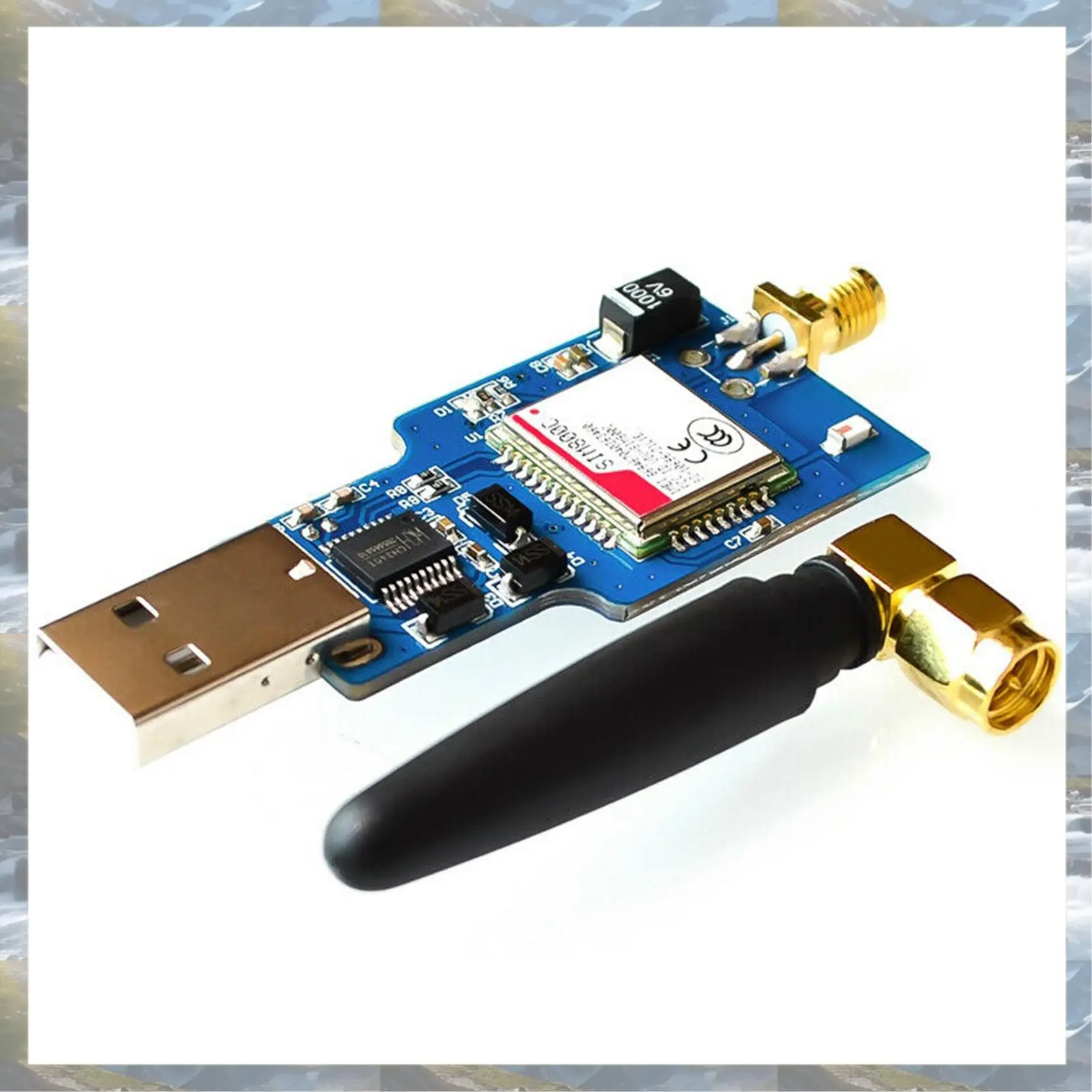 T82C Diskon Besar-2X USB Ke Gsm Serial Gprs Sim800c Modul Kontrol Komputer Bluetooth + Antena