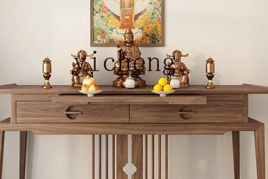 

XL4 solid wood table incense case household Buddhist hall new Chinese Buddhist table simple table