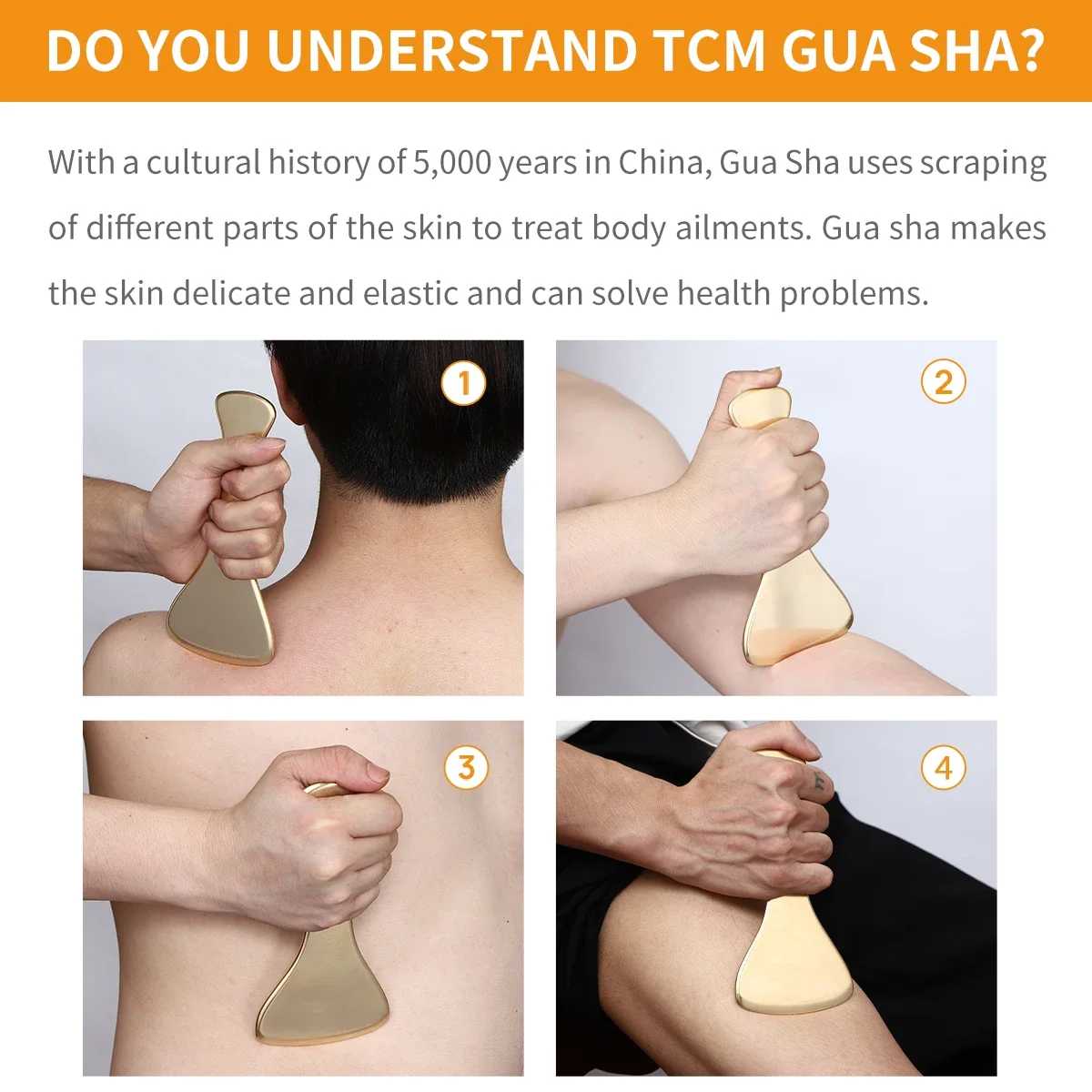 Gua sha-マッサージツール,ボディ,マッサージ,銅,痩身,カスタムロゴなし