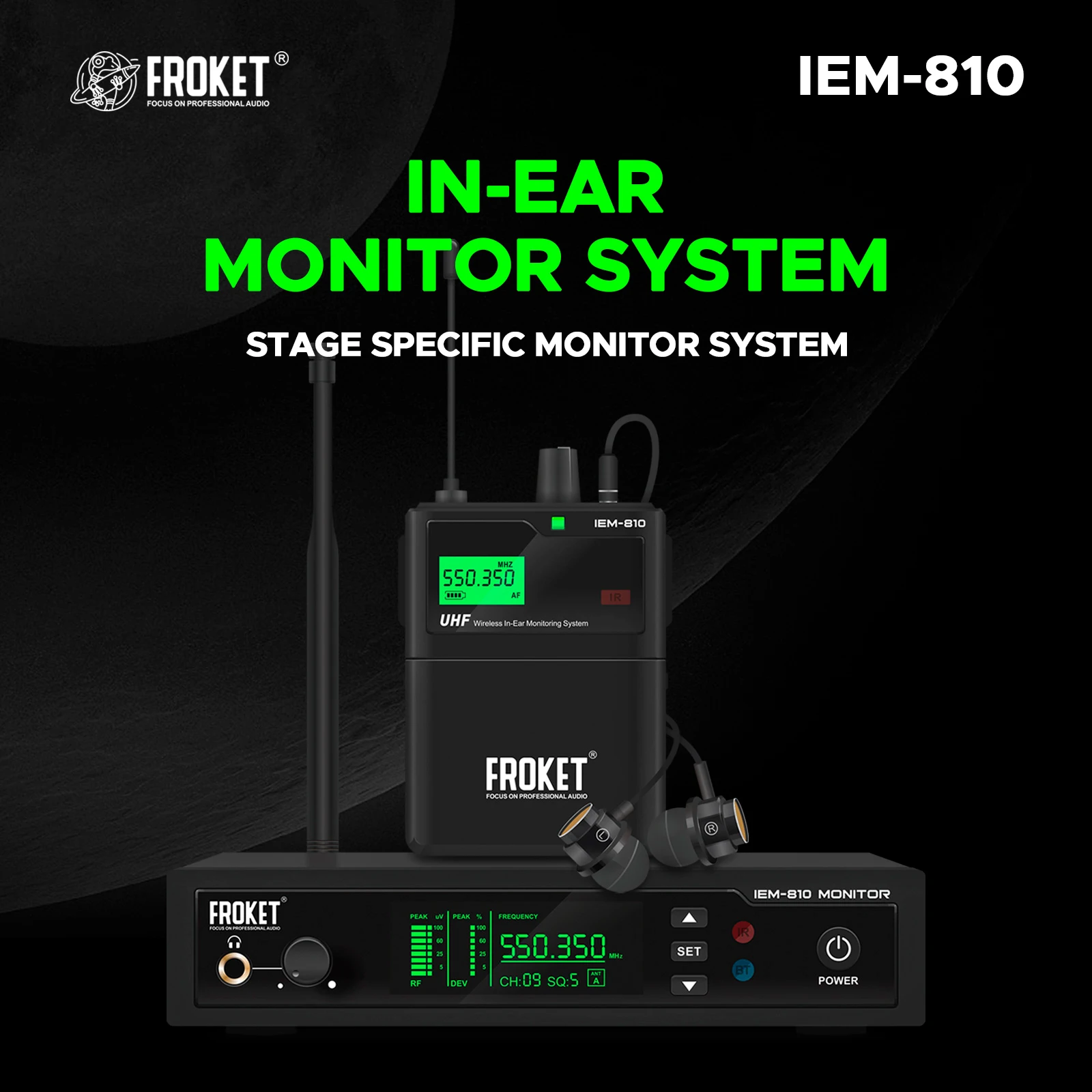 

IEM-810 Stage Dedicated Monitoring System, Bluetooth Connection, Small Size, Easy To Carry, Suitable For Stage Singing