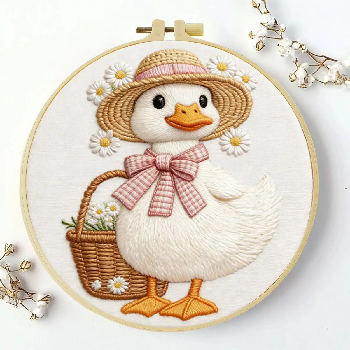 1 Stück 20X20CM/15X15CM 7,87/6,3 Zoll Enten-Stickerei-Starter-Kit DIY-Kit DIY-Stickerei-Set Handarbeiten Nadelkunst Heimdekoration – Detail 2