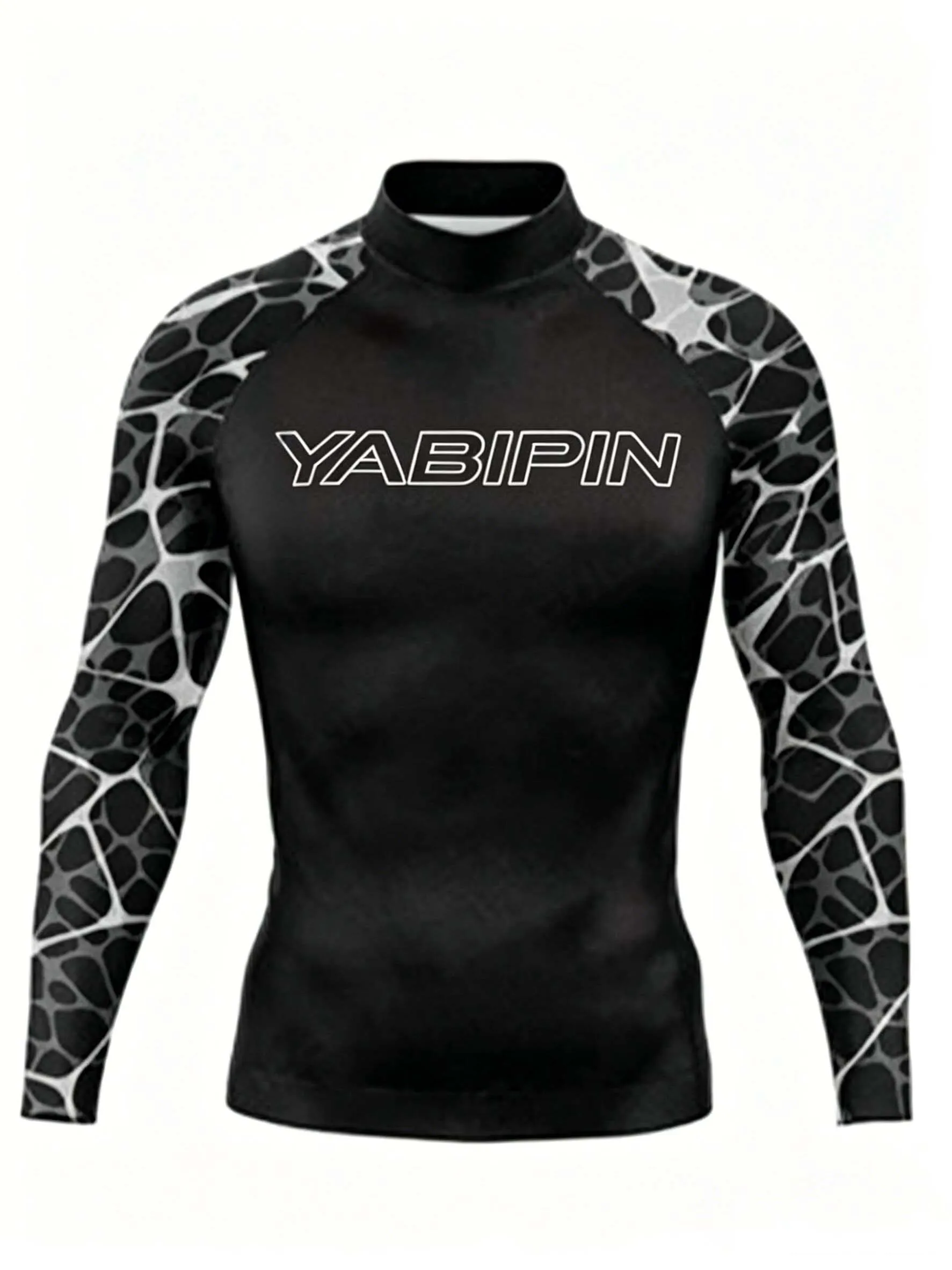 Casual Men's Stand Collar Long Sleeve Swim Shirt Beach Vacation Quick Dry Surfing Fishing Athletic Tee Summer Outdoor Sports