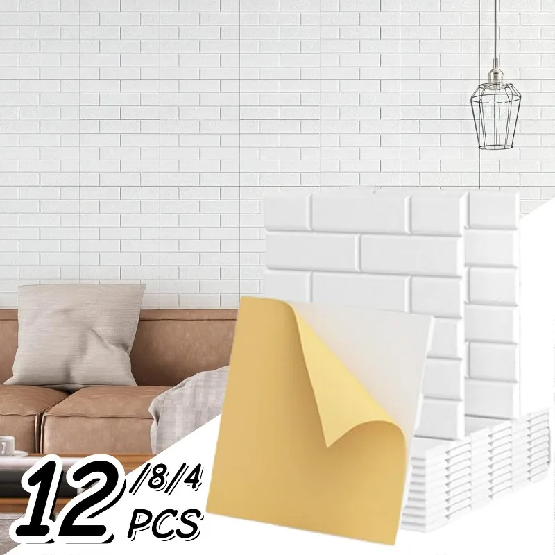 Acoustic Wall Panels Faux Brick Self Adhesive Felt Sound Absorbing Panels for Home Office Studio Wall Decoration 11.8x11.8in