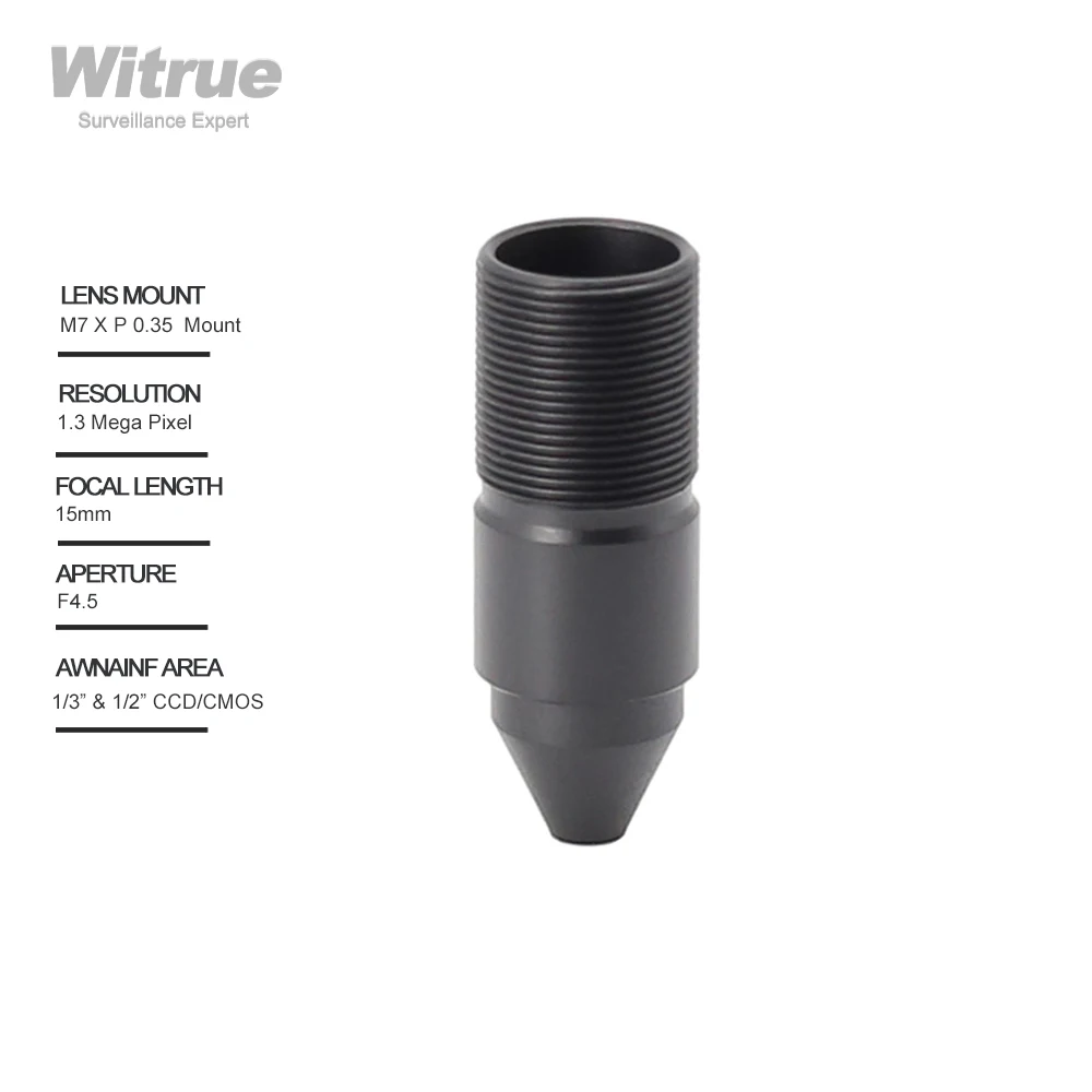 Witrue Pinhole camera Lens 15mm M7 X P0.35 Mount 1.3 Megapixel 1/3