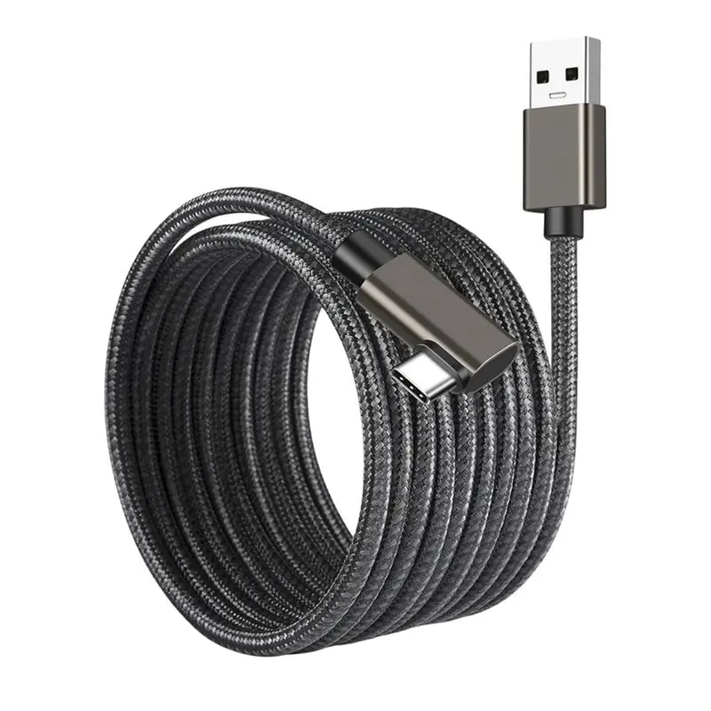 B27B USB3.0 Fast Charging 90 Degree USB A To Type C VR Cable USB C Data Cable Type C VR Link Cable For Oculus Quest 1/2